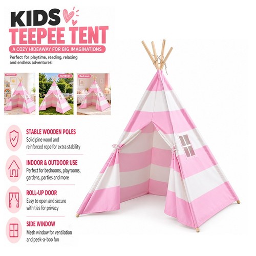 Kids teepee tent canvas - tent,